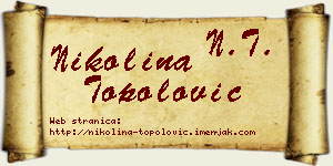 Nikolina Topolović vizit kartica